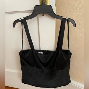 Kay Unger Black Satin Top